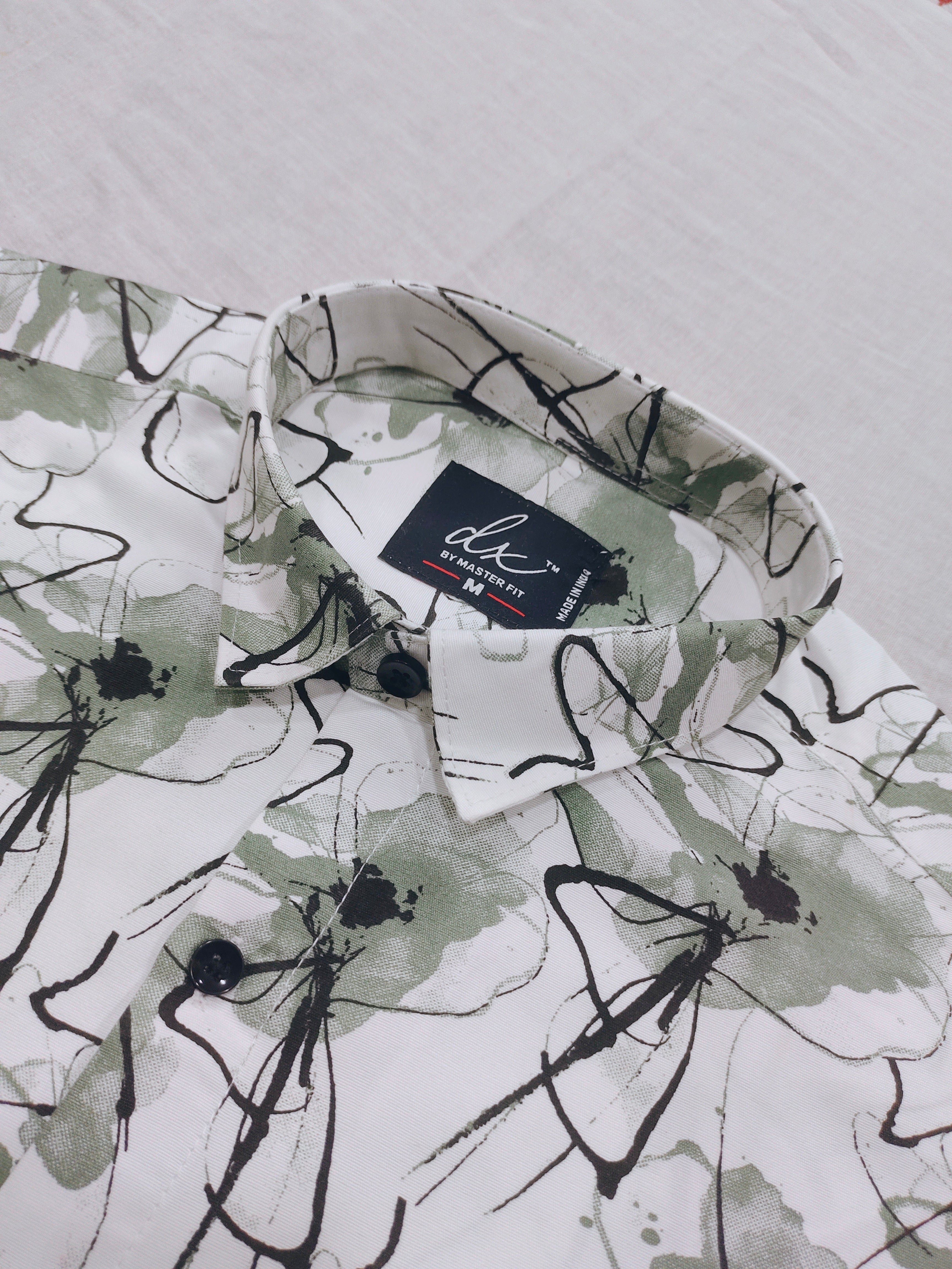 Sage Green Printed Shirt
