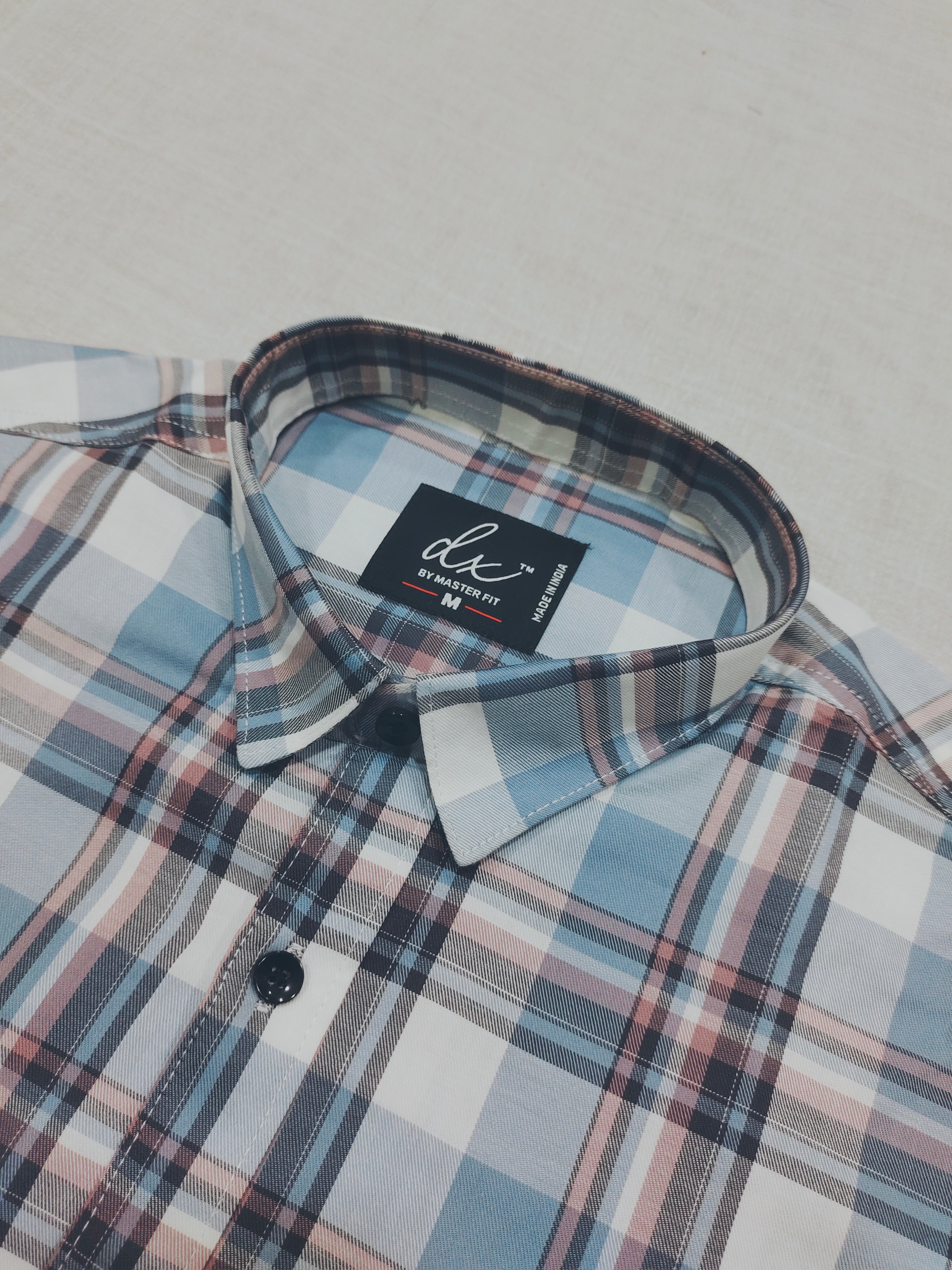 Blue Grey Checks Shirt