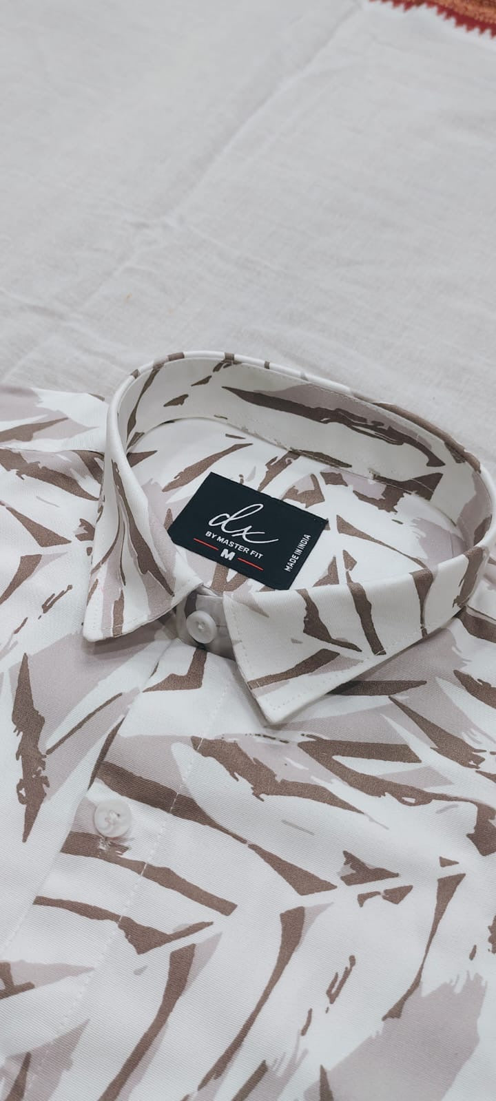 Ivory Palm Printed Shirt