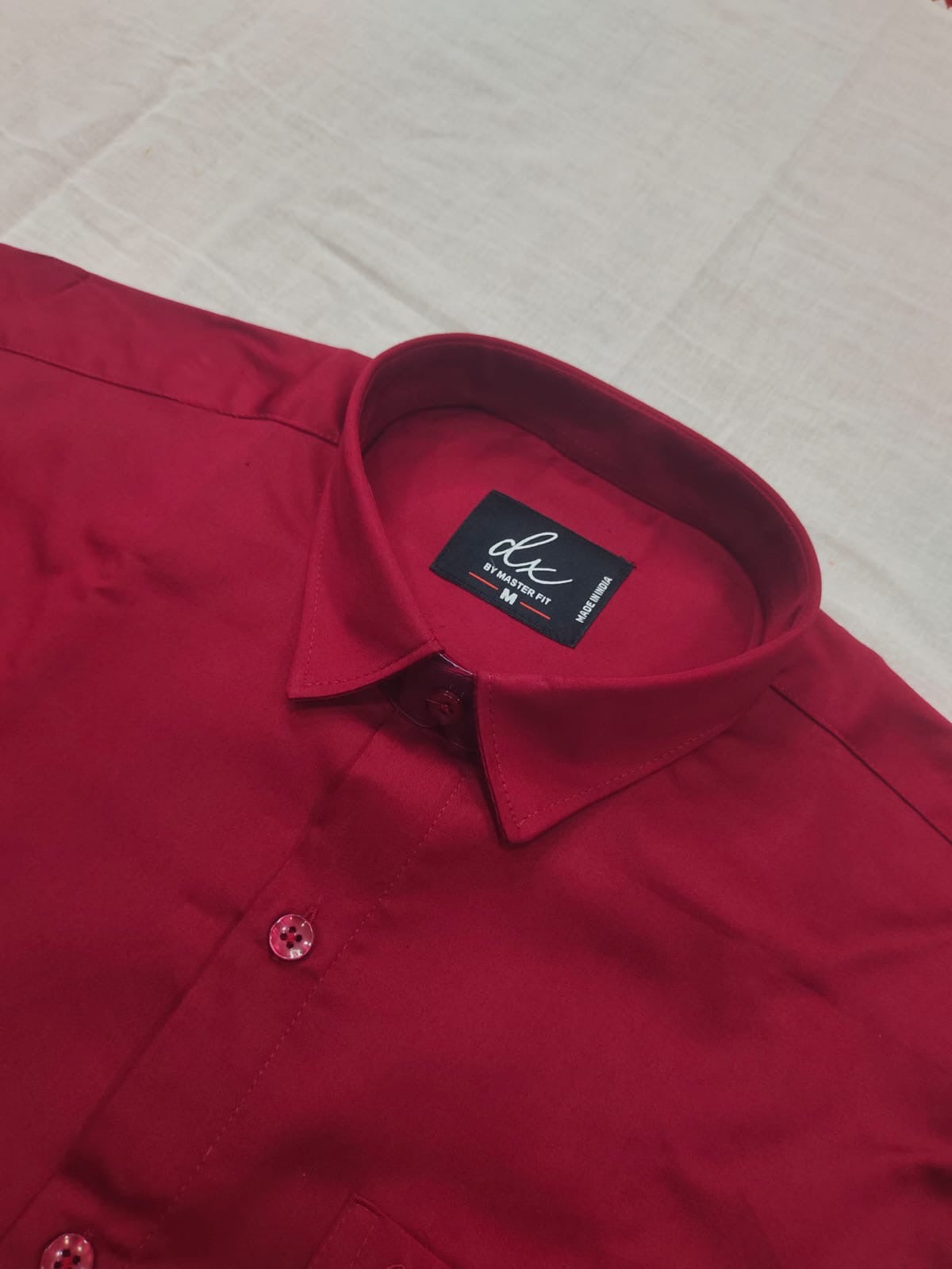 Crimson Red Plain Shirt