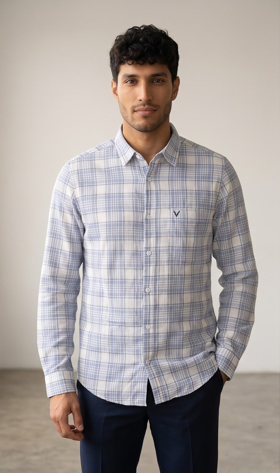 Sky Blue Checks Shirt