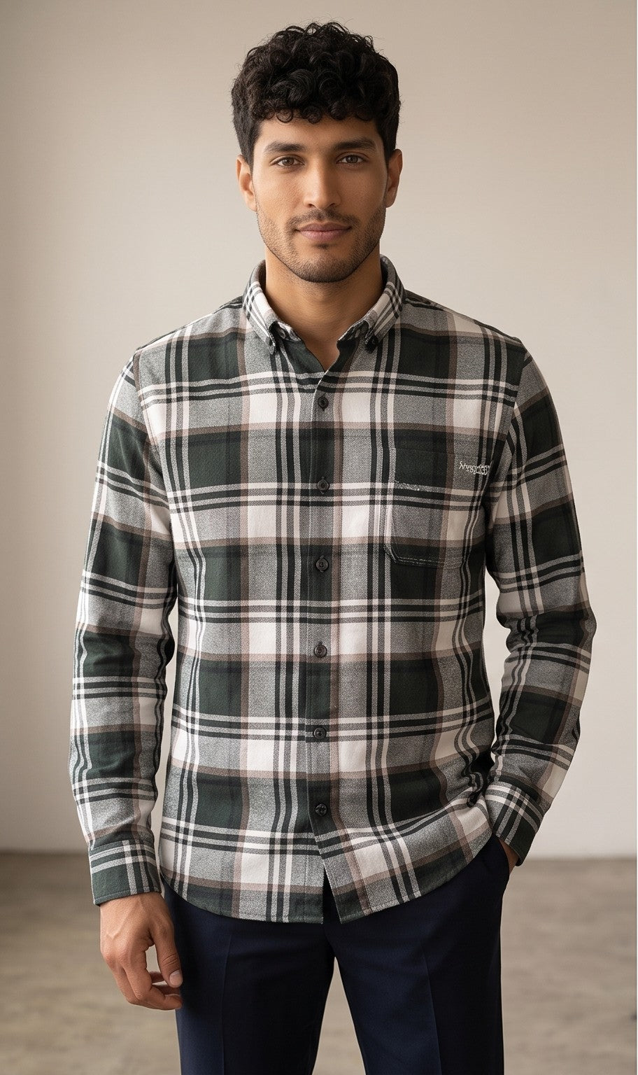 Forest Green Checks Shirt