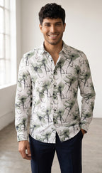 Sage Green Printed Shirt
