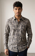 Slate Bloom Printed Shirt