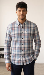 Blue Grey Checks Shirt
