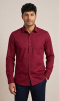 Crimson Red Plain Shirt