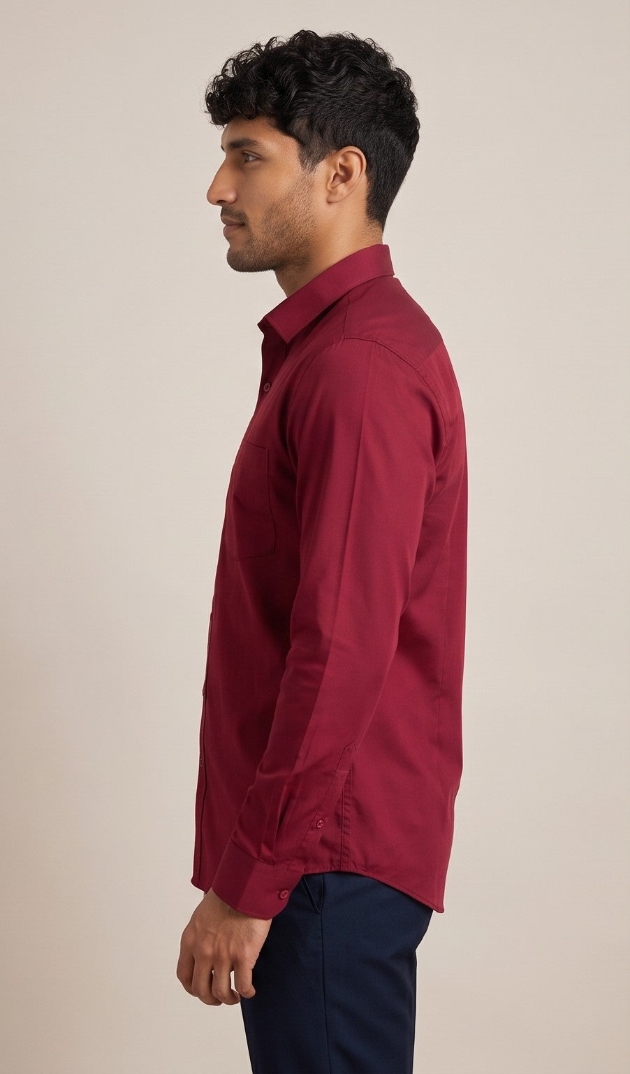 Crimson Red Plain Shirt
