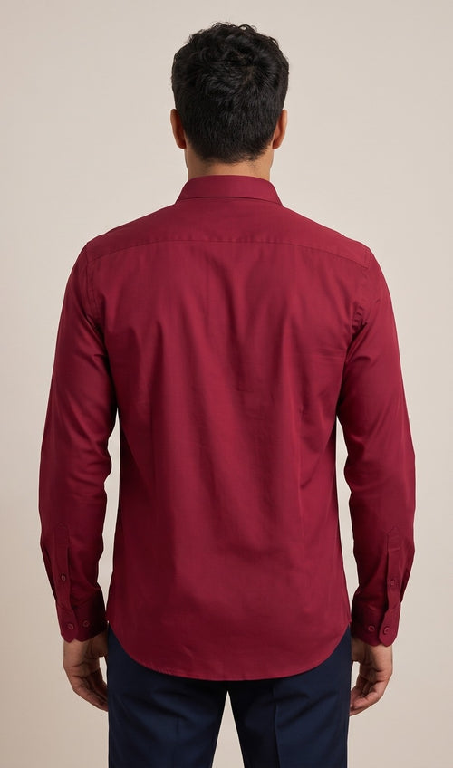 Crimson Red Plain Shirt