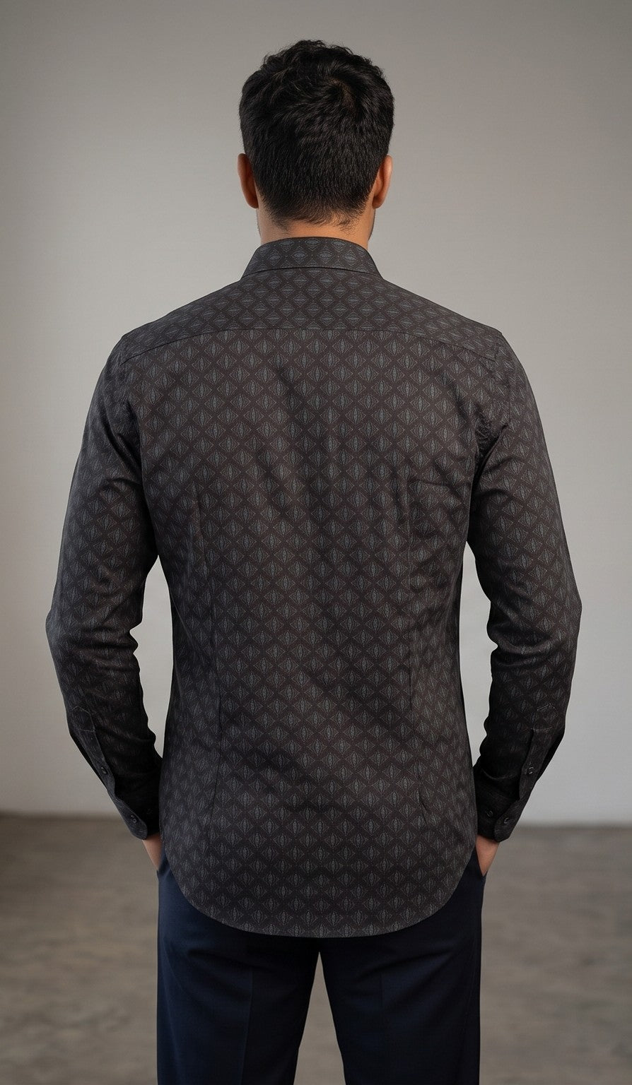 Charcoal Diamond Print Shirt
