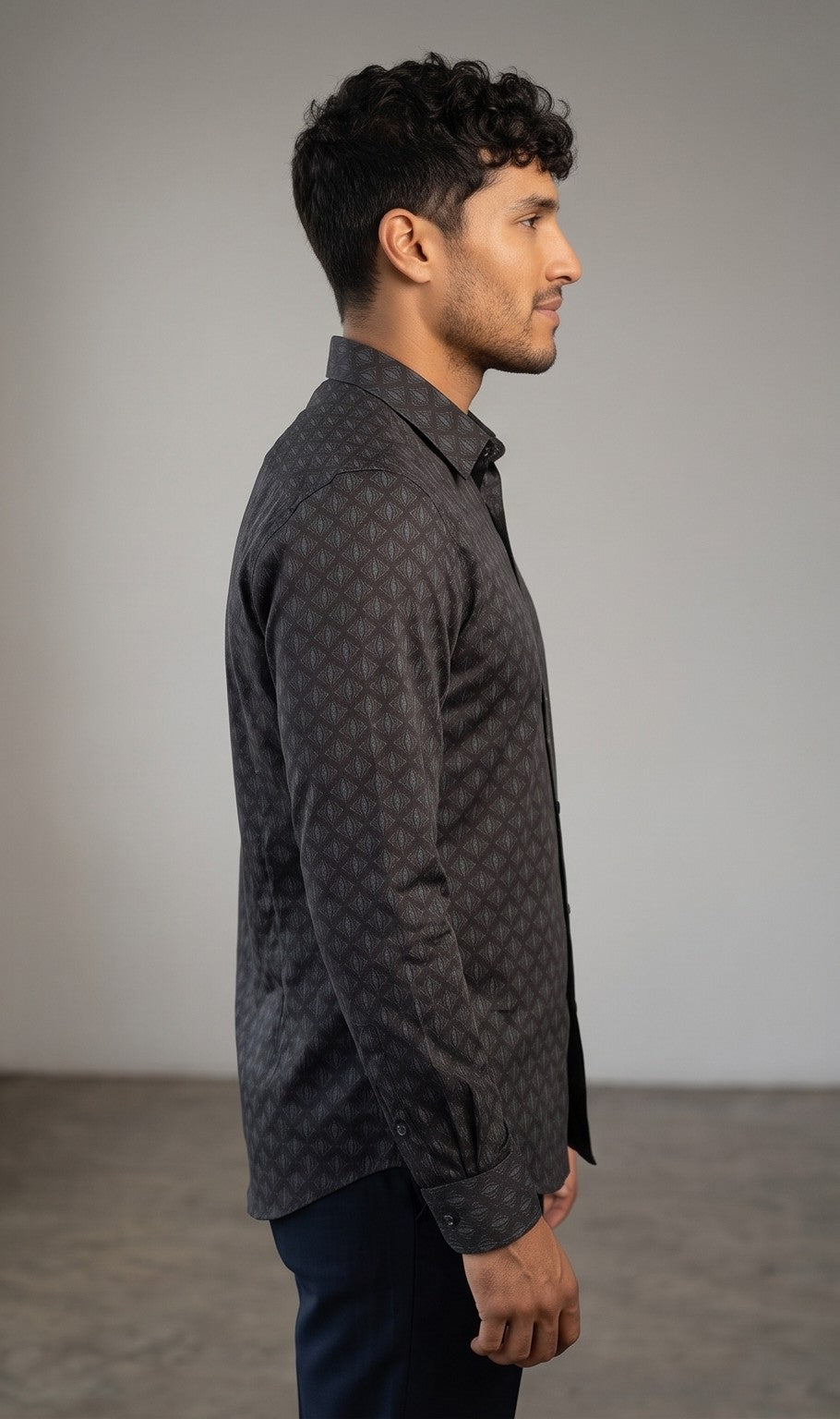 Charcoal Diamond Print Shirt