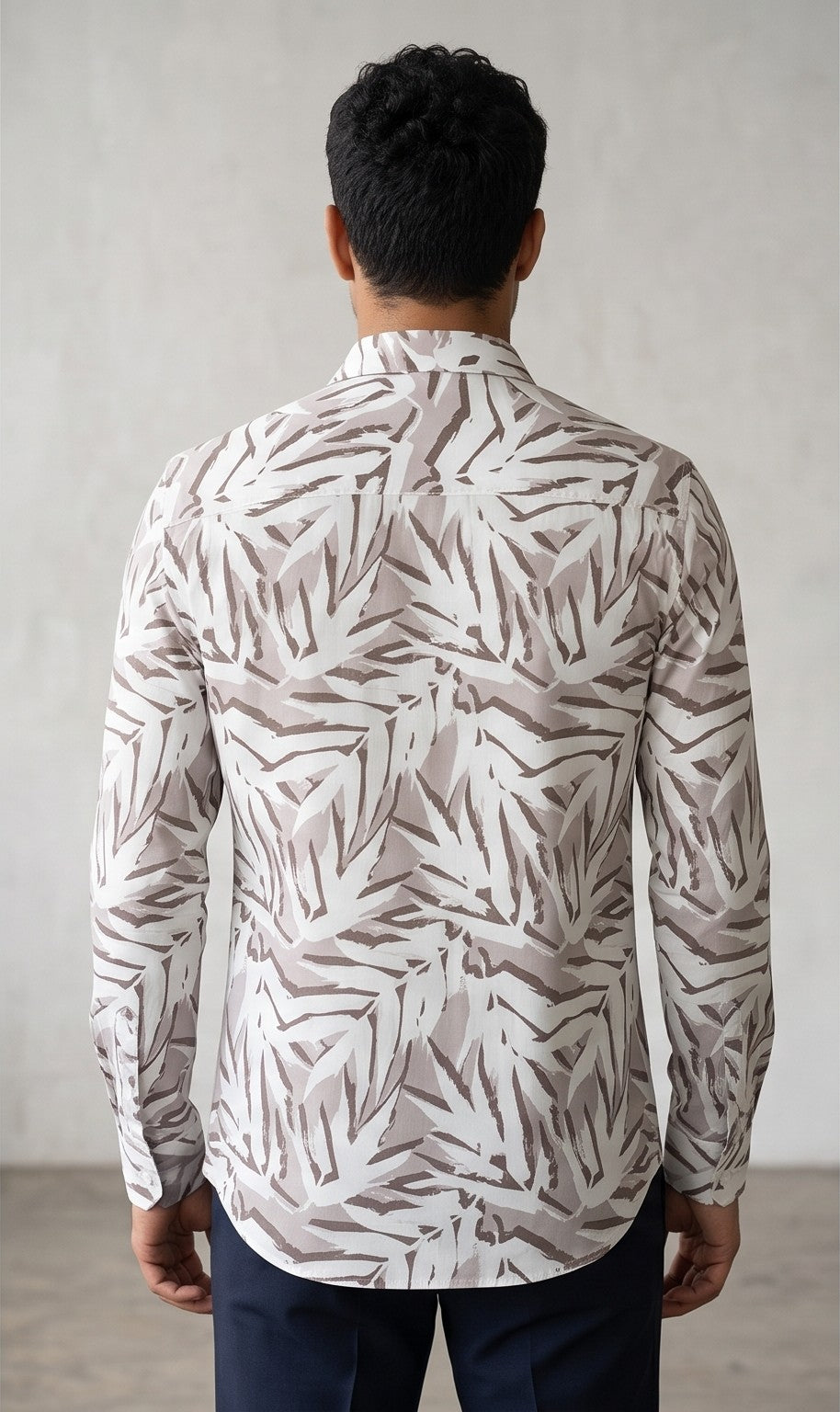 Ivory Palm Printed Shirt