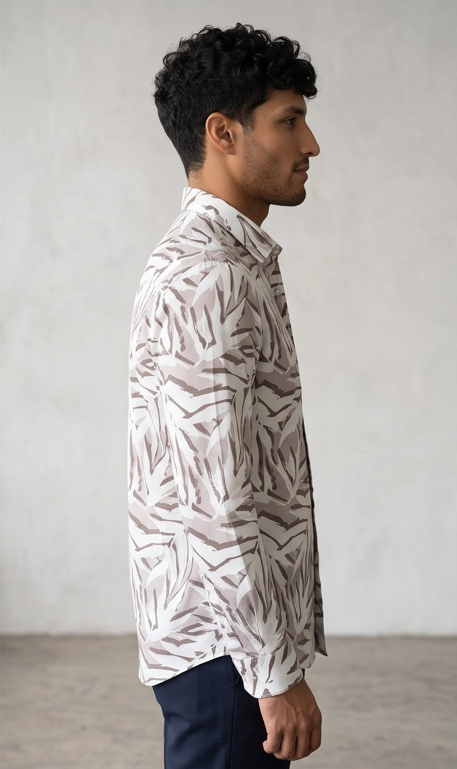Ivory Palm Printed Shirt