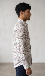 Ivory Palm Printed Shirt