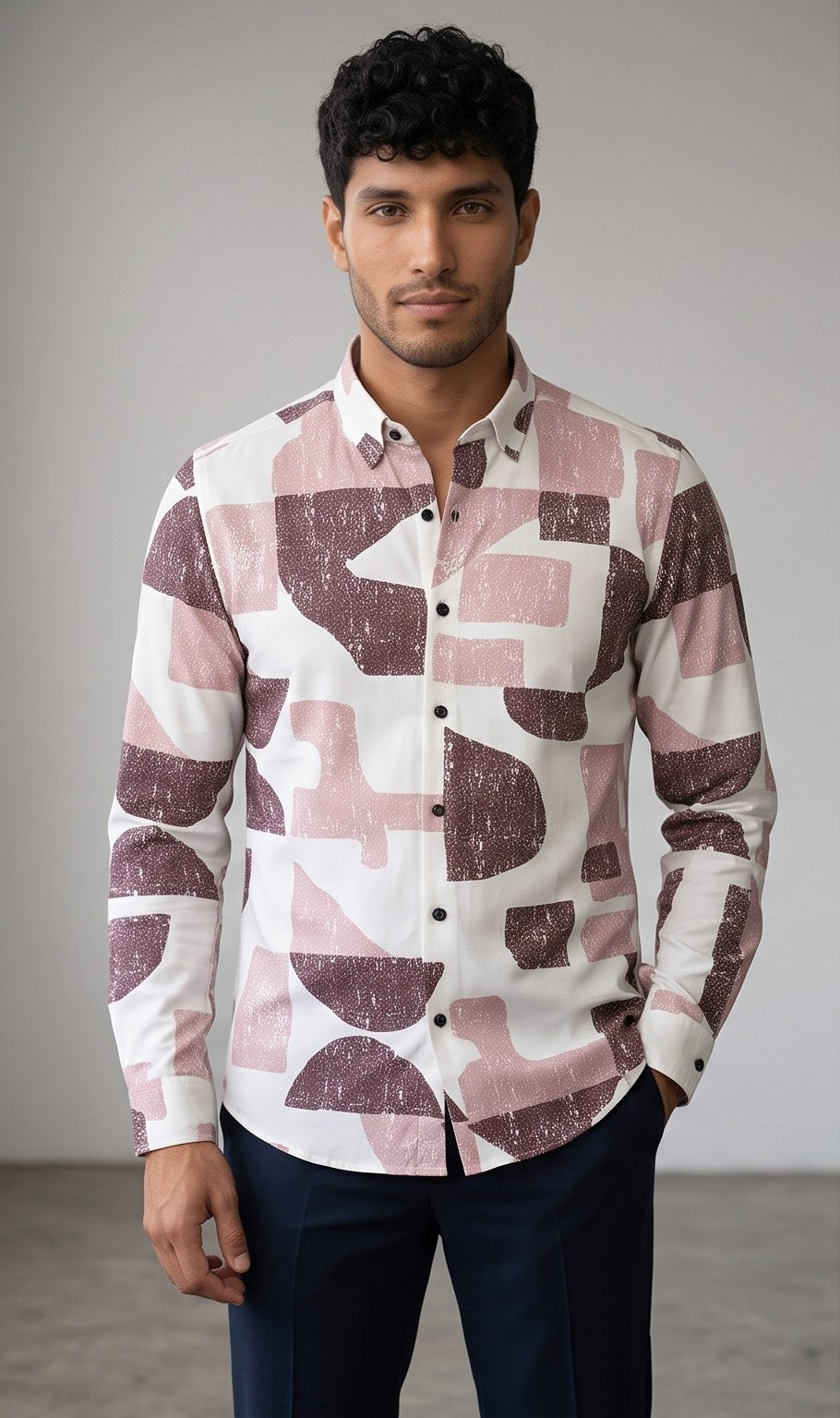 Dusty Pink Geometric Shirt