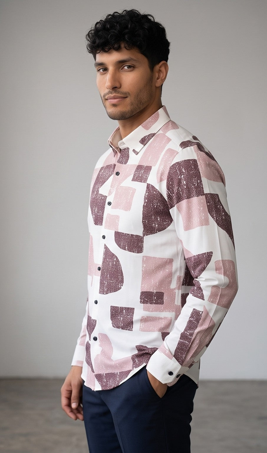Dusty Pink Geometric Shirt